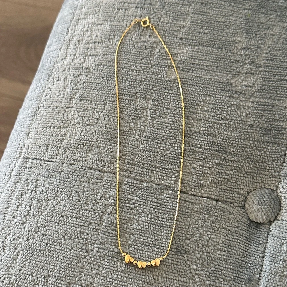 Vintage Gold-tone Tiny Heart Choker Necklace - Picture 2 of 4